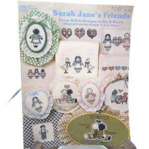 Vintage Cross Stitch Patterns, Sarah Janes Friends by Joan Vibert CL 53, Banar